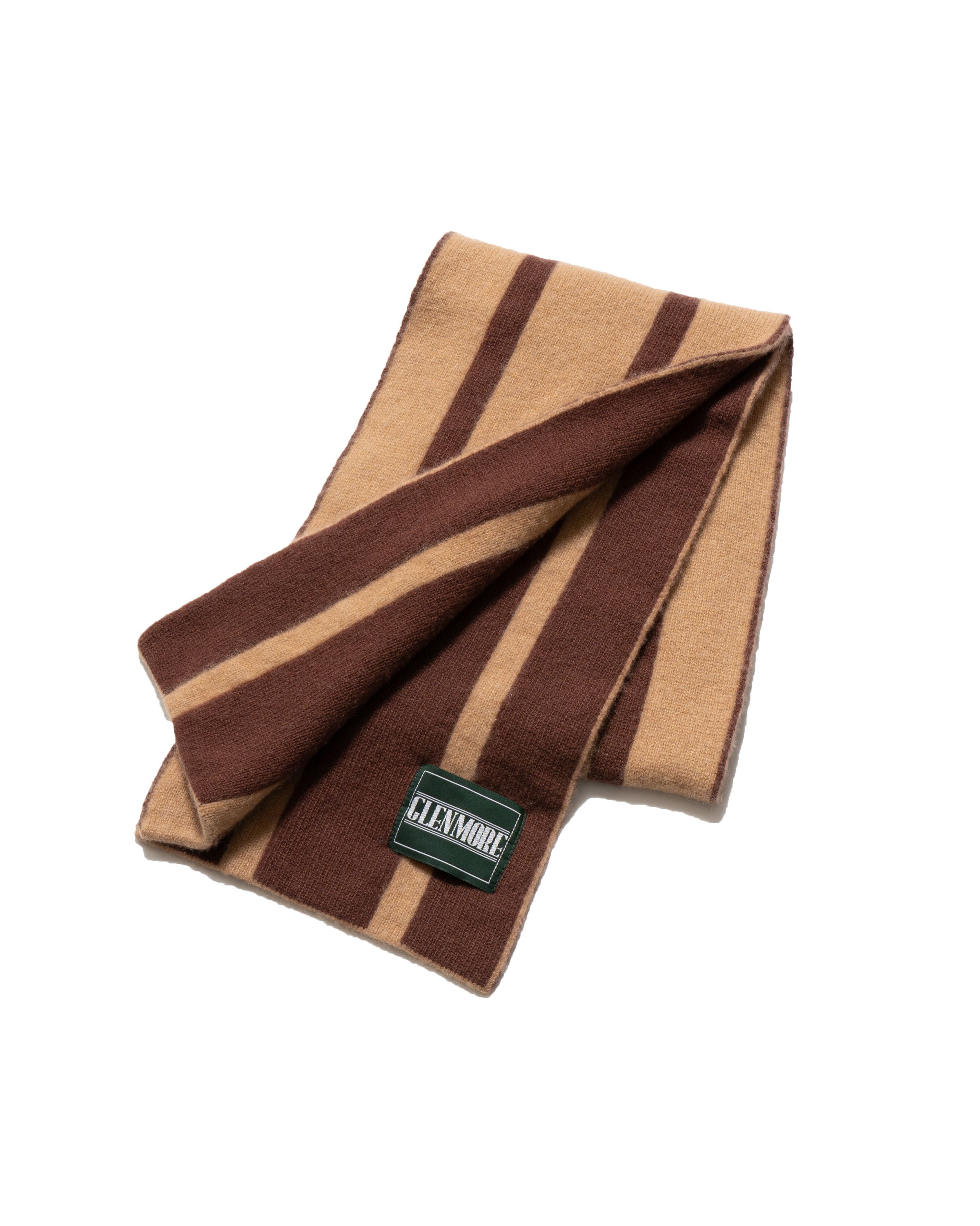 GLENMORE REVERSIBLE STRIPED SCARF — カシミヤ100% リバーシブルストライプマフラー